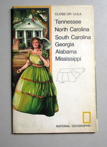 Mapa Close-up: Usa - Tennessee - North Carolina - South Caro