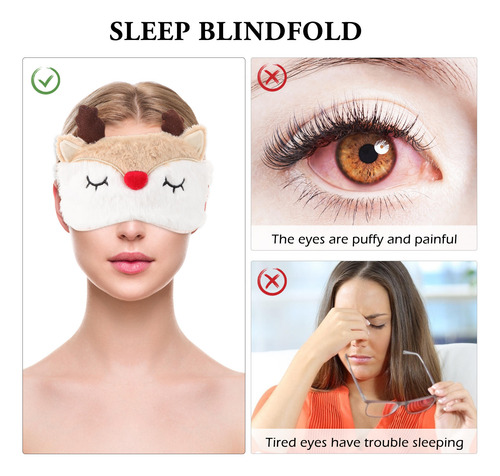 Cómoda Máscara De Felpa Para Dormir, 2 Unidades, Máscara Par