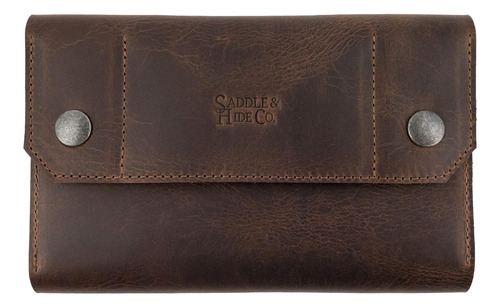 Saddle & Hide Co., Cartera De Chequera Hecha A Mano Con De A