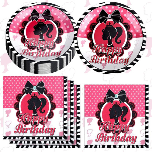 60 Pcs Girl Birthday Party Supplies Set, 20 Pcs Cumpleaños 7