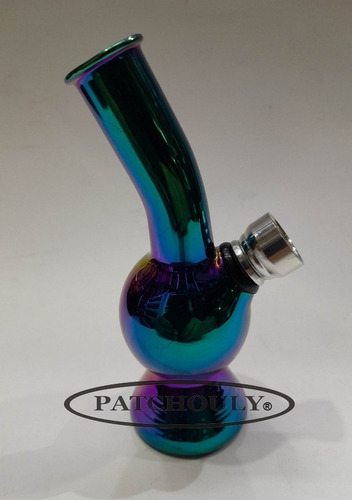 Imagen 4 de 5 de Bong Pipa Agua Tornasolado Mini 12 Cm Metal Vidrio Lavable