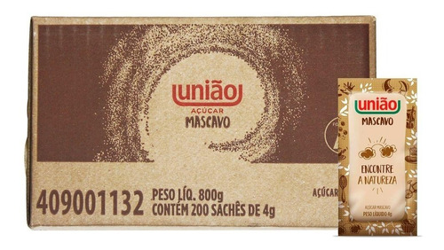 Açúcar Mascavo Cx 200 5g Sachê Bom Sabor