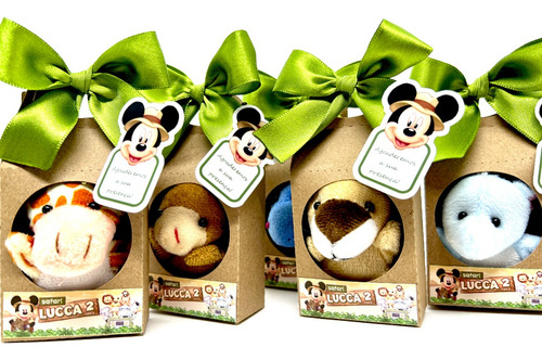 Lembrancinha Personalizada Mickey Safari Pelúcia 6cm 10 Kits