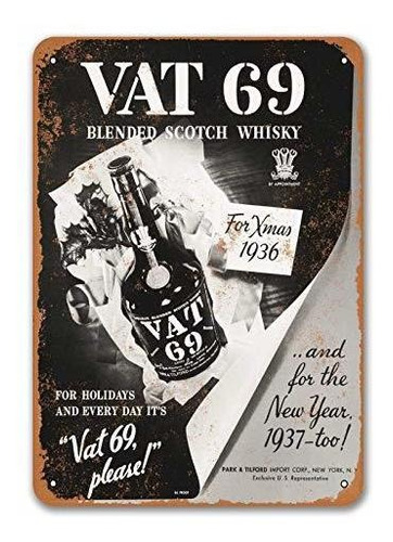 Carteles Decorativos Keviewly 1936 Vat 69 Scotch Whisky Sign