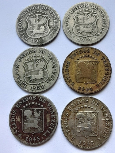 Monedas Antiguas De 5 Céntimos. Puyas. Venezuela 