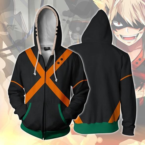Mi Héroe Academia Bakugou Katsuki Sudadera Con Cremallera
