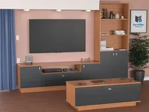 Comprar Combo Rack Tv + Mesa Ratona + Biblioteca Living Modular Rack