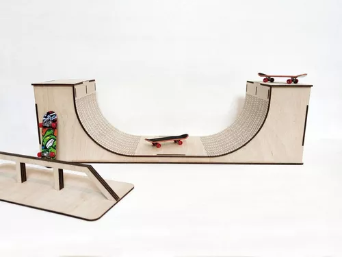 Pista Rampa Skate Dedo + Trave Mdf Fingerboard Sk8 Brinquedo