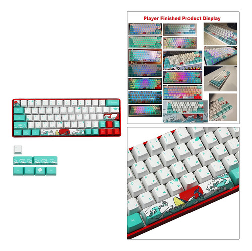 Coral Sea Ukiyo-e Keycaps Pbt Dye Sublimation 71 Key Set