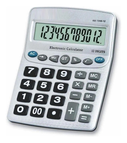 2 Calculadoras De Mesa 12 Dígitos Grande Balcão Loja À Pilha