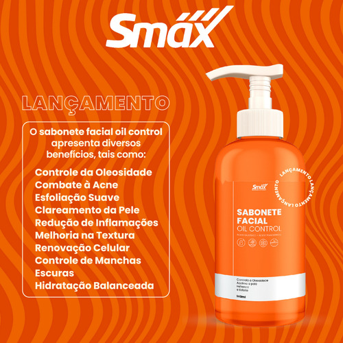 Sabonete Facial Liquido Oil Control 140ml Smax