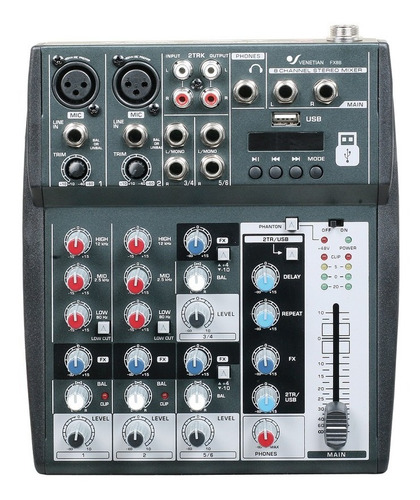 Venetian Fx8b Consola Audio 6 Canales Usb Mp3 Dj Xenyx Mixer