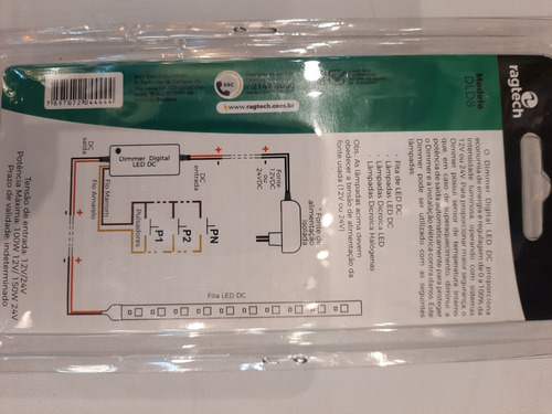 Imagem 3 de 4 de Dimmer Dld8 Digital Led Dc Para Fita Led 12v-100w/24v-150w