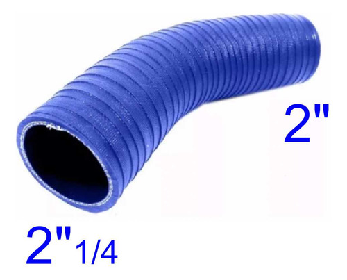 Mangueira Mangote Silicone Redução 45° 2¼x2 Pol. Azul Fgl