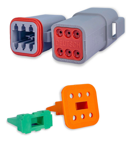 10x Conector Elétrico Dt04-6p Automotivo 6p Deutsch Dt06-6s