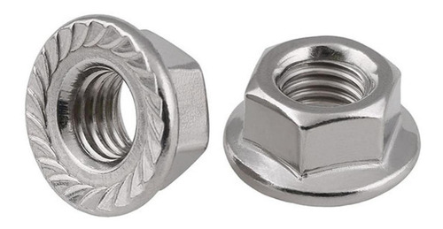 M8 Paso 1.25mm Tuerca Hex. Flange (100 Pzs)