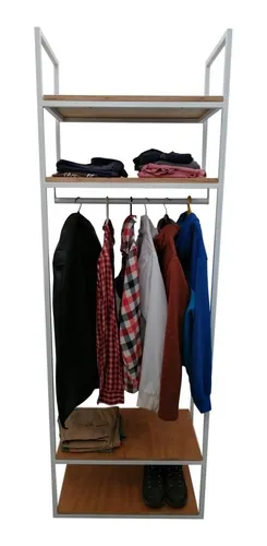comprar Ropero Abierto Estilo Industrial Hierro Y Madera Dormitorio