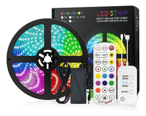 Tiras De Luces Led Con , Flexible Rgb , No Impermeable, 5m