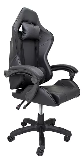  Silla Gamer Ergonomica Para Escritorio Gaming Hogar Oficina Color Negro Material del tapizado Vinipiel