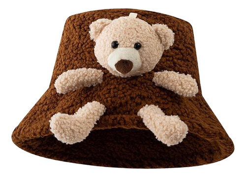 Gorro Polar Para Mujer Con Forma De Oso De Peluche 3d, A Pru