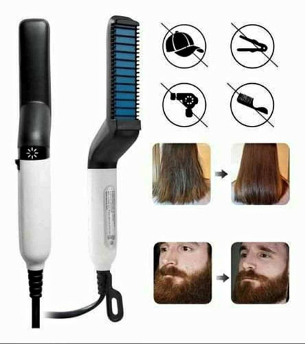 Plancha Para Barba Y Cabello Hombre, Peine Cepillo Alisador