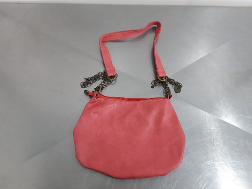 Cartera - Bandolera + Correa Con Cadena (color Coral) 