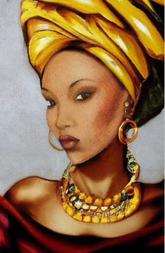 5d Pintura Por Diamantes - Mujer Africana 30 X 40 Cm