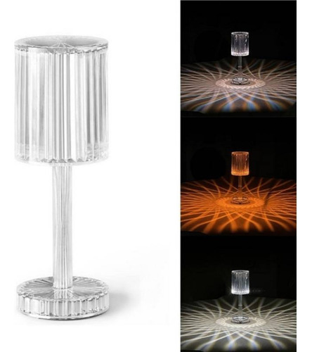 Lámpara De Cristal De Noche Recargable Usb Táctil 16 Tonos 