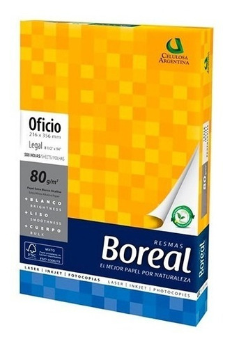 Imagen 3 de 8 de Resma Oficio Boreal 80grs X10 Unidades Distribuidor Oficial