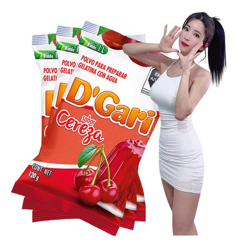 Dgari® 3 Gelatinas De Agua Varios Sabores Rinde 1 Litro Wow