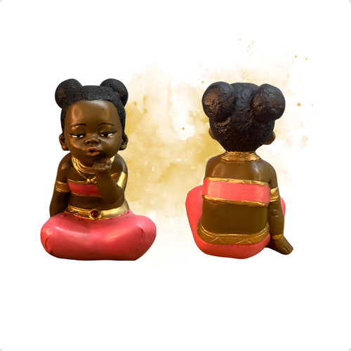 Imagem Erê Menina 2 Resina Umbanda Candomblé Rosa