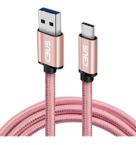 Cbus 6ft Rosa Rosa Dorado 3a Cable Doble Usb-c 3.2 De Alta R