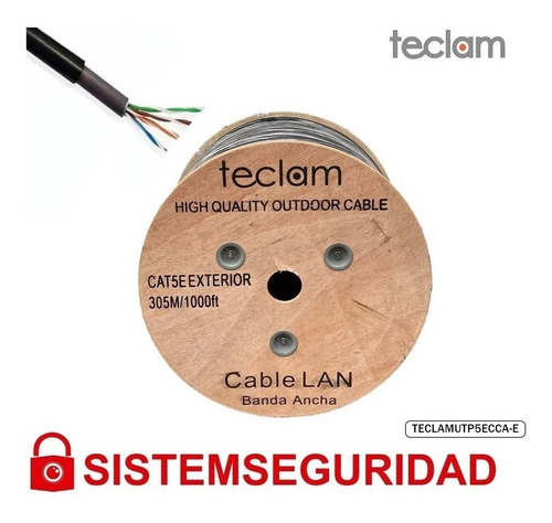 Cable Utp Exterior Cat5e 5e Rollo 305m Cat5 Teclam Bobina