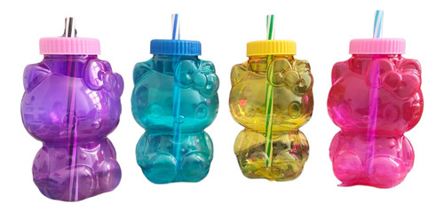 Hello Kitty Chela Botella 1 Litro Con Popote Colores 20 Pzs