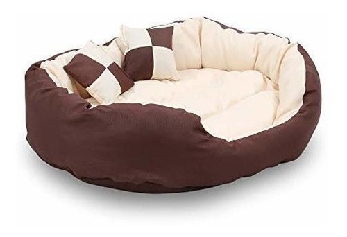 Cama Para Mascotas Ovalada, Larga Y Duradera, Con Cojin Ext