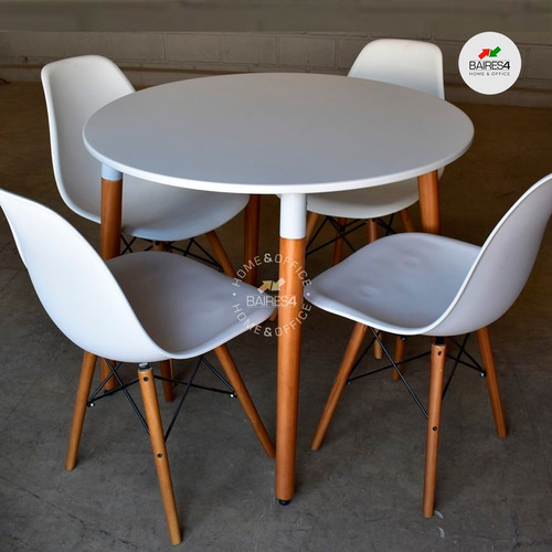 Imagen 4 de 9 de Juego De Comedor Mesa 90 Cm + 4 Sillas Eames