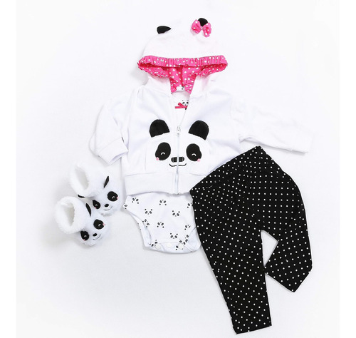 Reborn Baby Dolls Girl Clothing Panda Outfits Accesorios Par