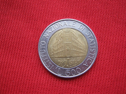 Italia 500 Lira 1996 Instituto Nacional  Bimetalica 