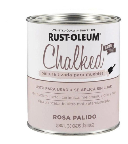Pintura Esmalte Rust-oleum 0.9 Lt Chalk Rosa Palido Tizado