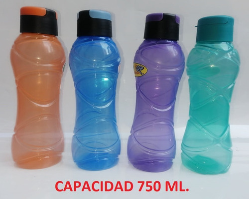 Lote De 4 Botellas Deportivas Para Agua 750 Ml Warrior