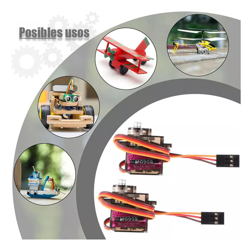 6 Piezas Servomotor Mg90s Metálicos 2.2kg For Arduino