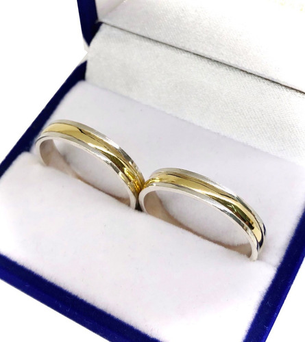 Anillos Alianzas Plata Y Oro Compromiso San Valentin Boda