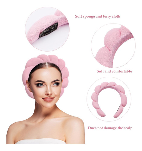 Juego De 7 Diademas De Spa,muñequeras Skincare,diademas