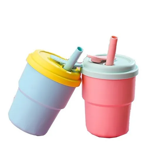comprar Vaso Entrenador Con Popote Y Tapa De Silicona Antiderrame 