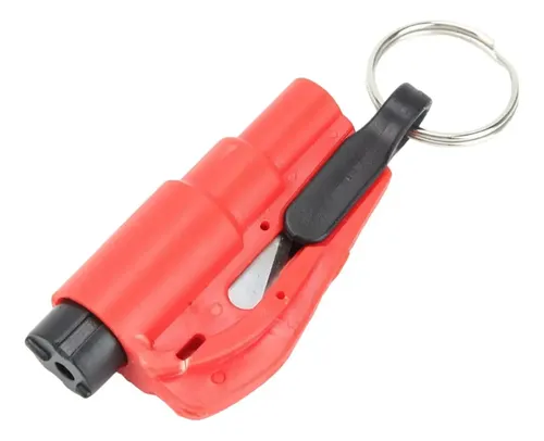Martillo De Emergencia 2 En 1 Para Coche - Rompe Cristales Y Corta Cinturones, Herramienta De Rescate (Negro+Rojo)