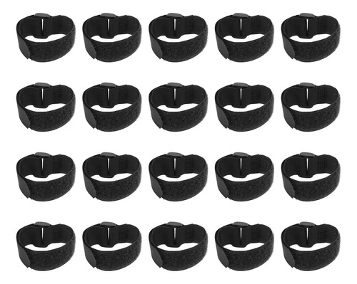 20 Bridas Para Cables Con Gancho Y Lazo, Reutilizables