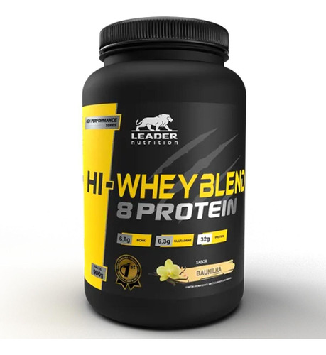 Hi Whey 8 Protein Pote 900g - Leader Nutrition Baunilha