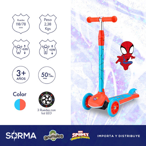 Imagen 2 de 10 de Combo Casco Bicicleta Niños + Monopatin Scooter Infantil 3 R