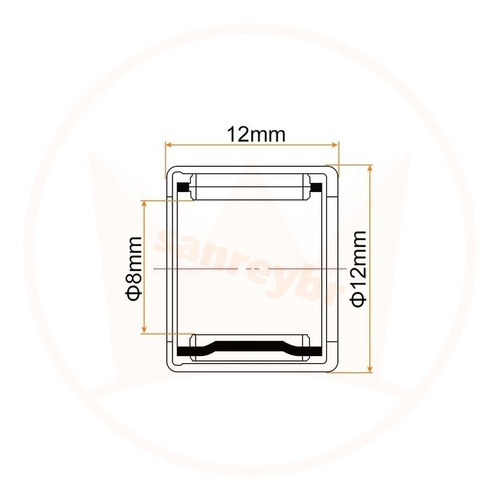 Rolamento Hk081212 (hk0812) Ø8xø12x12mm