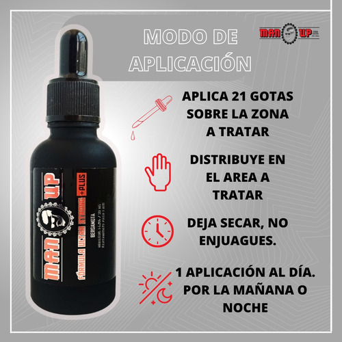 Minoxidil 14.5% Bergamota Man Up Kit 12 Piezas